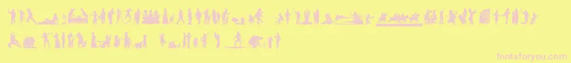 HumanSilhouettesFreeNine Font – Pink Fonts on Yellow Background