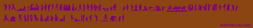 HumanSilhouettesFreeNine Font – Purple Fonts on Brown Background