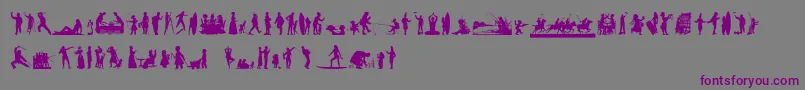 Шрифт HumanSilhouettesFreeNine – фиолетовые шрифты на сером фоне