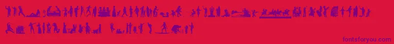 HumanSilhouettesFreeNine Font – Purple Fonts on Red Background