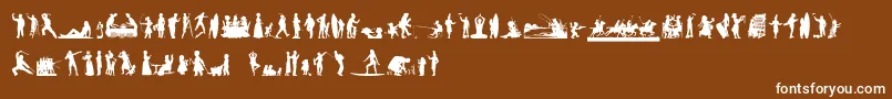 フォントHumanSilhouettesFreeNine – 茶色の背景に白い文字