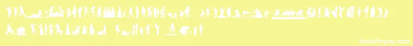 Шрифт HumanSilhouettesFreeNine – белые шрифты на жёлтом фоне
