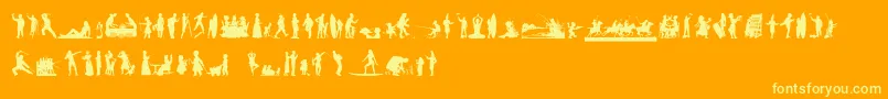HumanSilhouettesFreeNine Font – Yellow Fonts on Orange Background