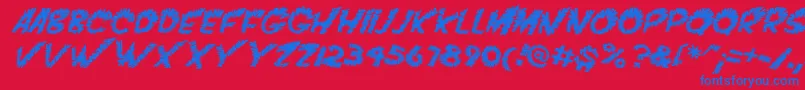 Więcej informacji o czcionce VtcScreamitloudslicedItalic Czcionka VtcScreamitloudslicedItalic – niebieskie czcionki na czerwonym tle