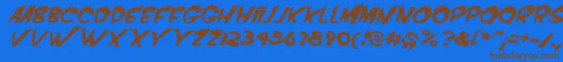 VtcScreamitloudslicedItalic Font – Brown Fonts on Blue Background