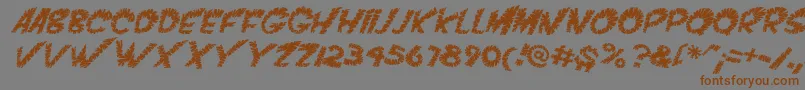 VtcScreamitloudslicedItalic Font – Brown Fonts on Gray Background