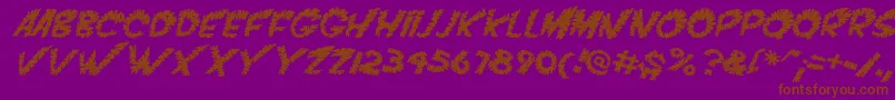 VtcScreamitloudslicedItalic Font – Brown Fonts on Purple Background