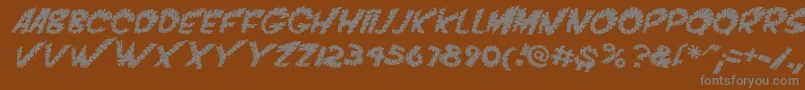 VtcScreamitloudslicedItalic Font – Gray Fonts on Brown Background