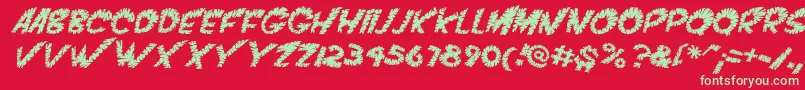 VtcScreamitloudslicedItalic Font – Green Fonts on Red Background