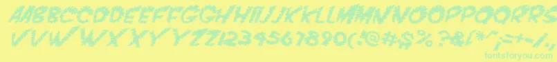 Więcej informacji o czcionce VtcScreamitloudslicedItalic Czcionka VtcScreamitloudslicedItalic – zielone czcionki na żółtym tle