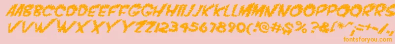 VtcScreamitloudslicedItalic Font – Orange Fonts on Pink Background