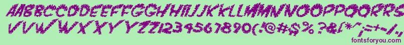 VtcScreamitloudslicedItalic Font – Purple Fonts on Green Background