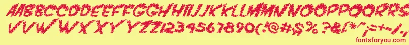 VtcScreamitloudslicedItalic-Schriftart – Rote Schriften auf gelbem Hintergrund