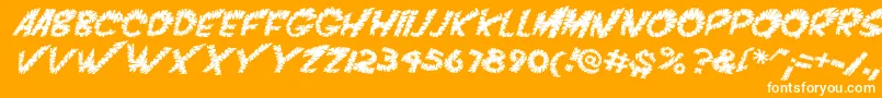 VtcScreamitloudslicedItalic Font – White Fonts on Orange Background