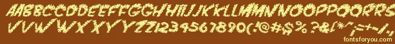 VtcScreamitloudslicedItalic Font – Yellow Fonts on Brown Background