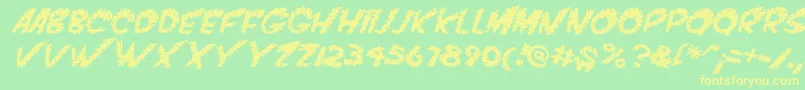 VtcScreamitloudslicedItalic Font – Yellow Fonts on Green Background