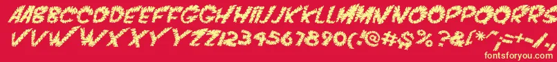 フォントVtcScreamitloudslicedItalic – 黄色の文字、赤い背景