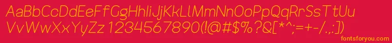 DrakoheartRevofitDiagonal Font – Orange Fonts on Red Background