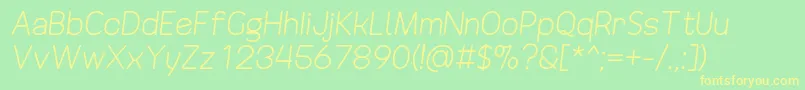 DrakoheartRevofitDiagonal Font – Yellow Fonts on Green Background