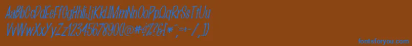Шрифт MarkingpenThinItalic – синие шрифты на коричневом фоне