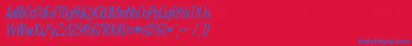 MarkingpenThinItalic Font – Blue Fonts on Red Background