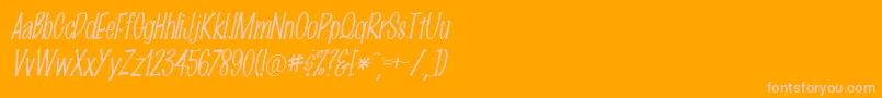 MarkingpenThinItalic-Schriftart – Rosa Schriften auf orangefarbenem Hintergrund