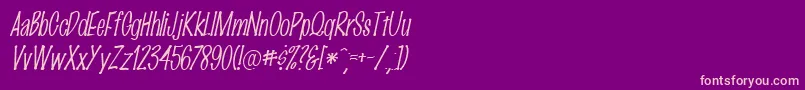 フォントMarkingpenThinItalic – 紫の背景にピンクのフォント