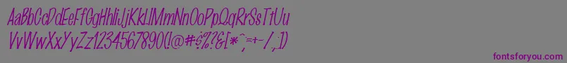 MarkingpenThinItalic Font – Purple Fonts on Gray Background