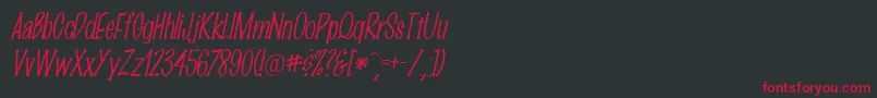 MarkingpenThinItalic Font – Red Fonts on Black Background
