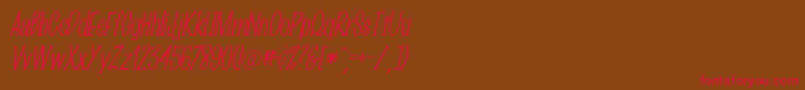 Подробнее о шрифте MarkingpenThinItalic Шрифт MarkingpenThinItalic – красные шрифты на коричневом фоне