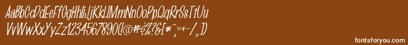 フォントMarkingpenThinItalic – 茶色の背景に白い文字