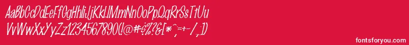 フォントMarkingpenThinItalic – 赤い背景に白い文字