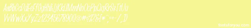 フォントMarkingpenThinItalic – 黄色い背景に白い文字