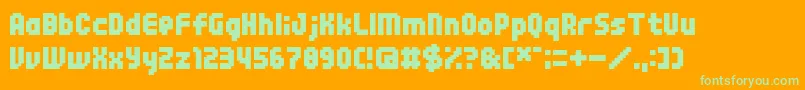 04b25 Font – Green Fonts on Orange Background