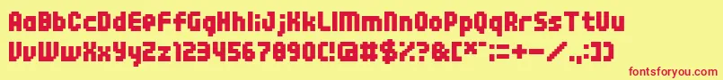 04b25 Font – Red Fonts on Yellow Background