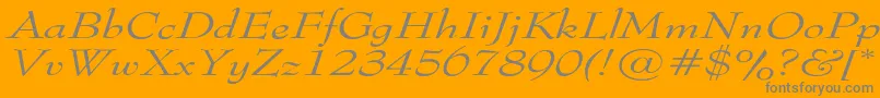 Weitere Informationen zur TophatextendedItalic-Schriftart TophatextendedItalic-Schriftart – Graue Schriften auf orangefarbenem Hintergrund