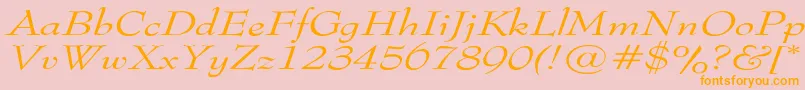 TophatextendedItalic Font – Orange Fonts on Pink Background