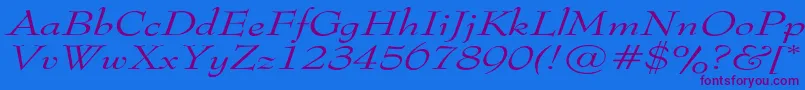 TophatextendedItalic Font – Purple Fonts on Blue Background