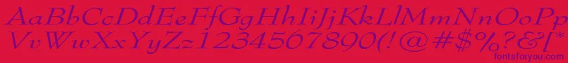 TophatextendedItalic Font – Purple Fonts on Red Background