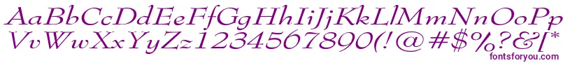 Weitere Informationen zur TophatextendedItalic-Schriftart TophatextendedItalic-Schriftart – Violette Schriften auf weißem Hintergrund