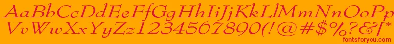 TophatextendedItalic Font – Red Fonts on Orange Background