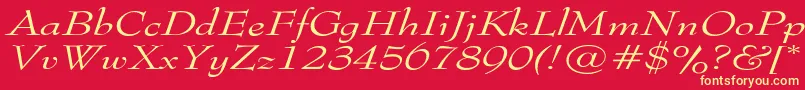 TophatextendedItalic Font – Yellow Fonts on Red Background