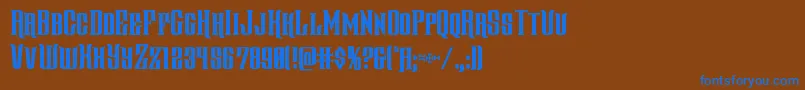 Gentlemancallercond Font – Blue Fonts on Brown Background