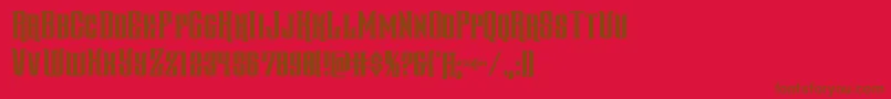 Saiba mais sobre a fonte Gentlemancallercond Fonte Gentlemancallercond – fontes marrons em um fundo vermelho