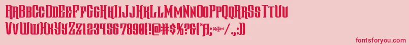 フォントGentlemancallercond – ピンクの背景に赤い文字