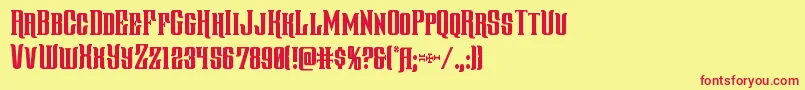 Gentlemancallercond Font – Red Fonts on Yellow Background