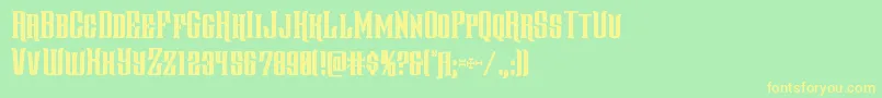 Gentlemancallercond Font – Yellow Fonts on Green Background