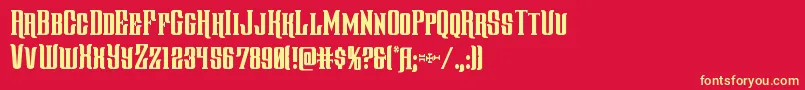 Gentlemancallercond Font – Yellow Fonts on Red Background