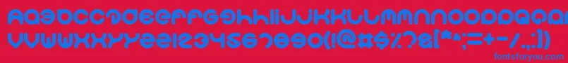 Smiley Font – Blue Fonts on Red Background