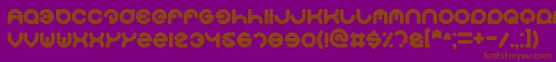 Smiley-Schriftart – Braune Schriften auf violettem Hintergrund